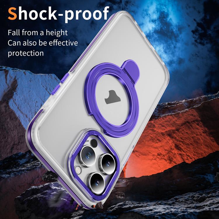 For iPhone 14 Pro Max Two Color TPU Hybrid Acrylic MagSafe Magnetic Holder Phone Case