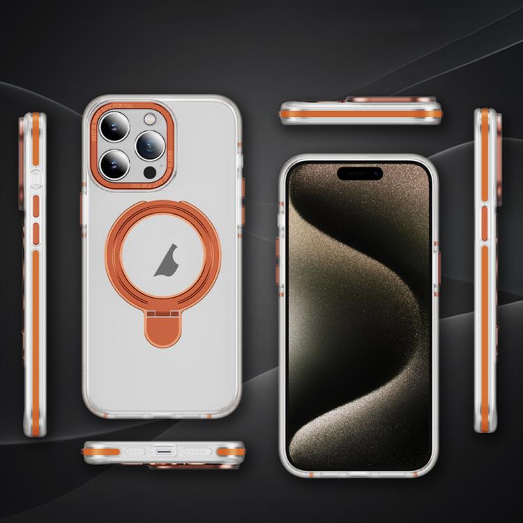 For iPhone 12 Pro Max Two Color TPU Hybrid Acrylic MagSafe Magnetic Holder Phone Case