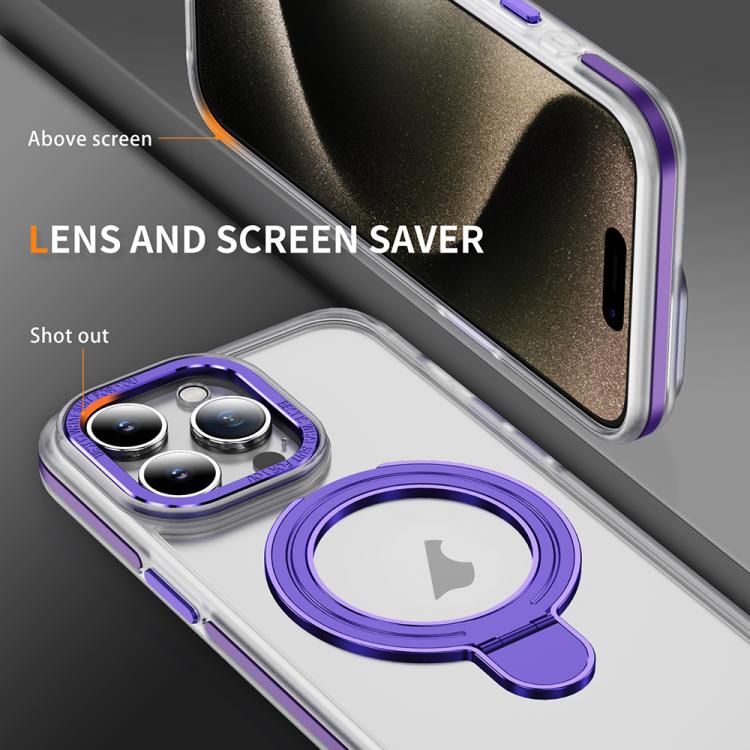 For iPhone 12 Pro Max Two Color TPU Hybrid Acrylic MagSafe Magnetic Holder Phone Case