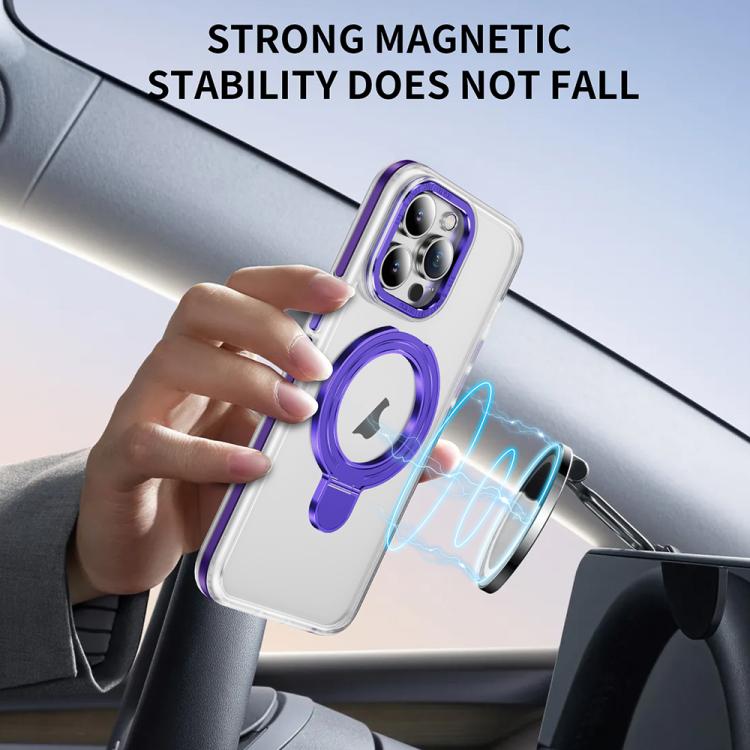 For iPhone 12 Pro Max Two Color TPU Hybrid Acrylic MagSafe Magnetic Holder Phone Case
