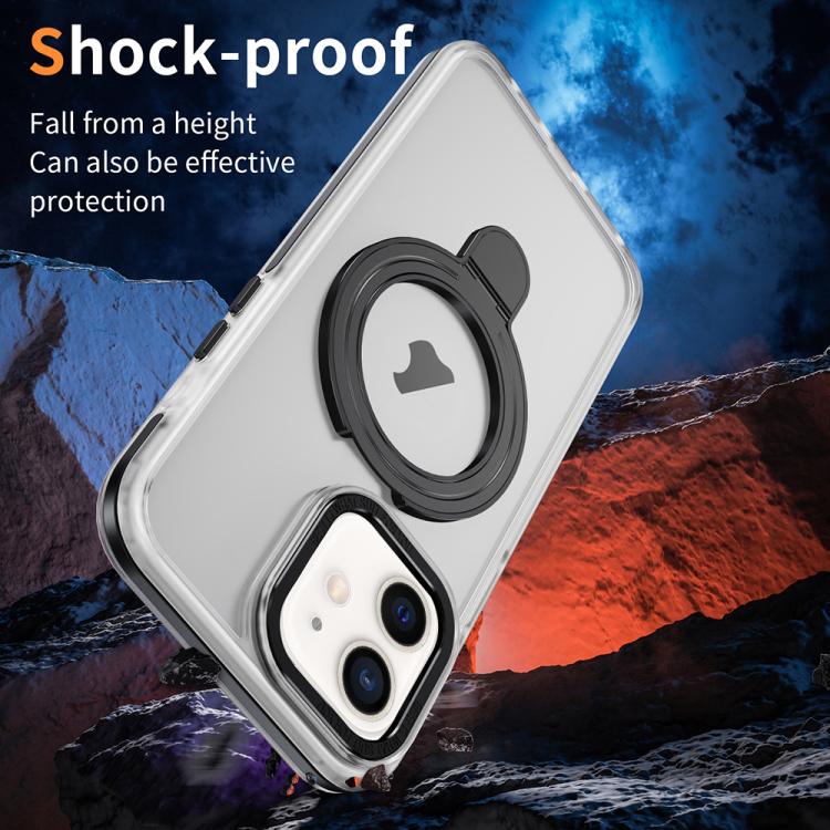 For iPhone 11 Two Color TPU Hybrid Acrylic MagSafe Magnetic Holder Phone Case