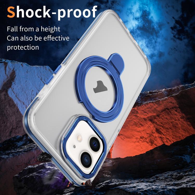 For iPhone 11 Two Color TPU Hybrid Acrylic MagSafe Magnetic Holder Phone Case