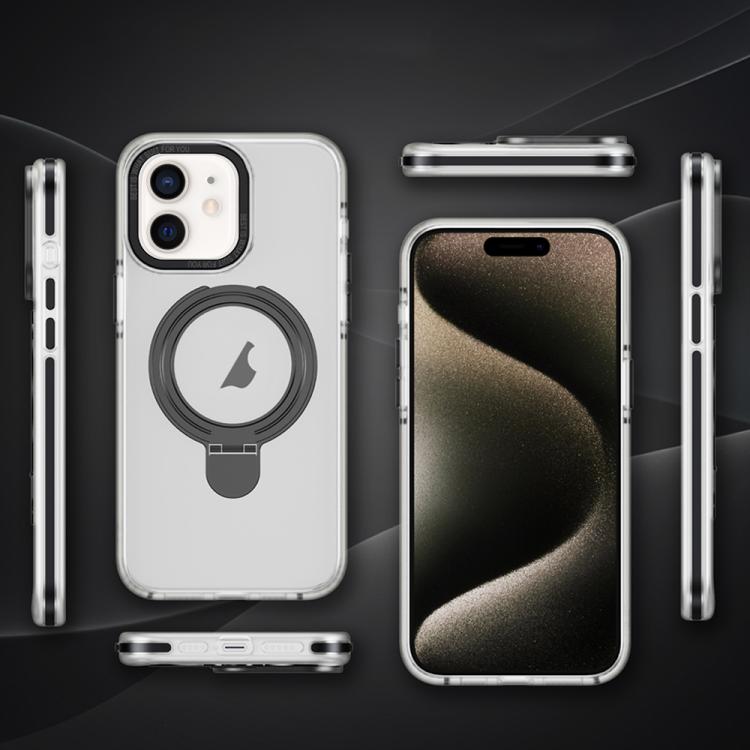 For iPhone XR Two Color TPU Hybrid Acrylic MagSafe Magnetic Holder Phone Case