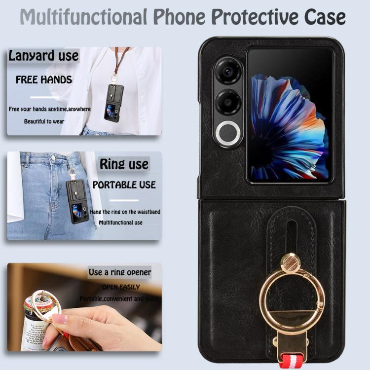 For ZTE nubia Flip2 A404ZT Wristband Leather Back Phone Case
