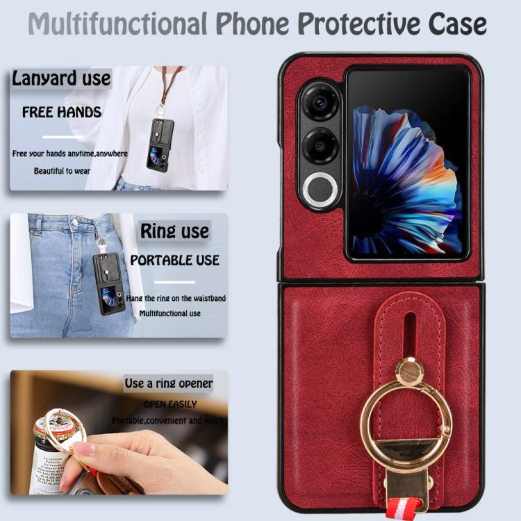 For ZTE nubia Flip2 A404ZT Wristband Leather Back Phone Case