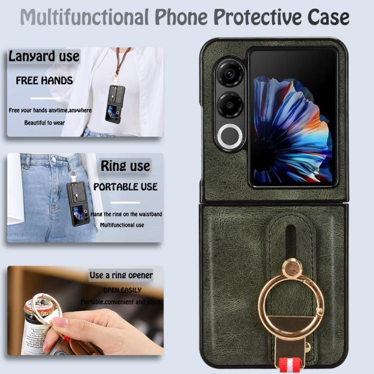 For ZTE nubia Flip2 A404ZT Wristband Leather Back Phone Case