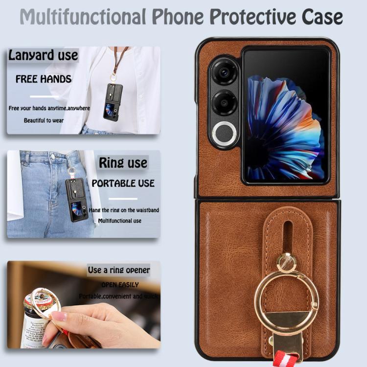 For ZTE nubia Flip2 A404ZT Wristband Leather Back Phone Case