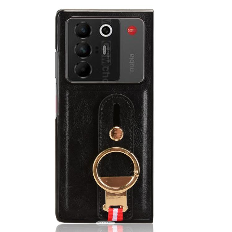 For ZTE nubia Fold Wristband Leather Back Phone Case