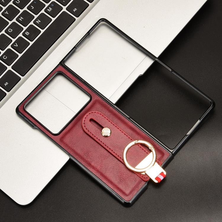 For ZTE nubia Fold Wristband Leather Back Phone Case
