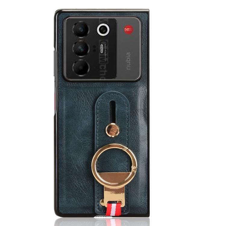 For ZTE nubia Fold Wristband Leather Back Phone Case