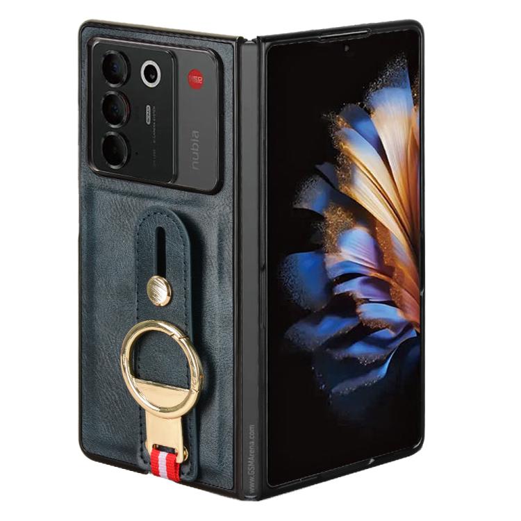 For ZTE nubia Fold Wristband Leather Back Phone Case