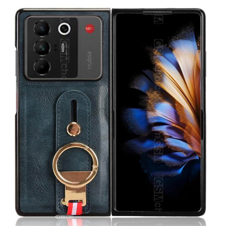 For ZTE nubia Fold Wristband Leather Back Phone Case