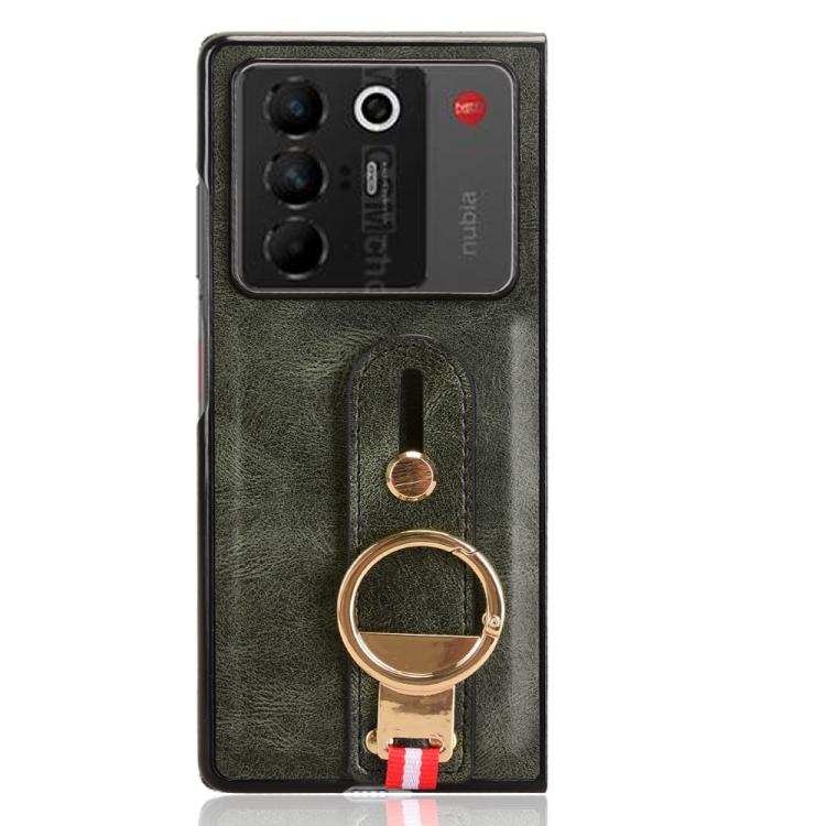 For ZTE nubia Fold Wristband Leather Back Phone Case