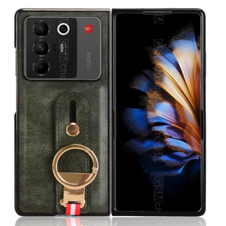 For ZTE nubia Fold Wristband Leather Back Phone Case