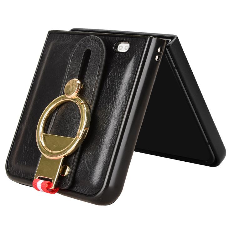 For ZTE nubia Flip3 Wristband Leather Back Phone Case