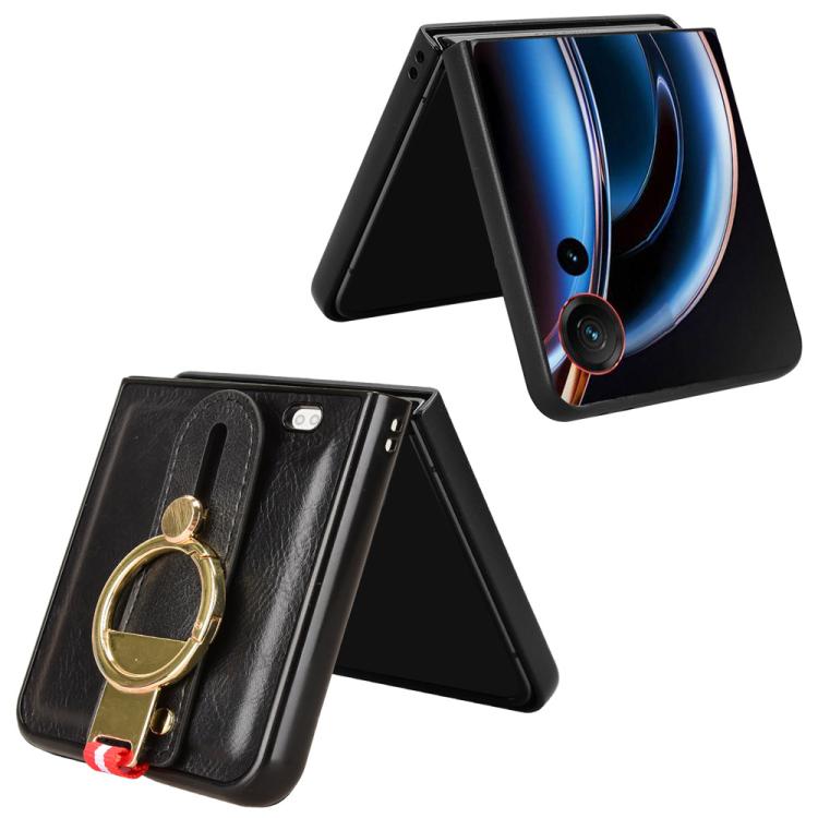 For ZTE nubia Flip3 Wristband Leather Back Phone Case