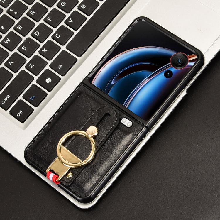 For ZTE nubia Flip3 Wristband Leather Back Phone Case