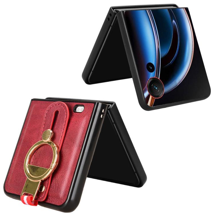 For ZTE nubia Flip3 Wristband Leather Back Phone Case