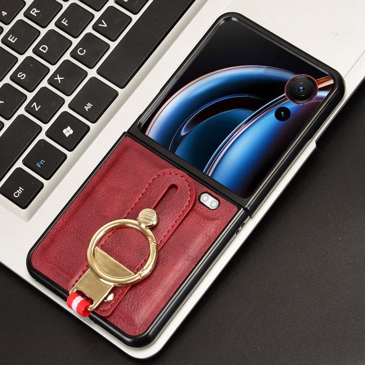 For ZTE nubia Flip3 Wristband Leather Back Phone Case