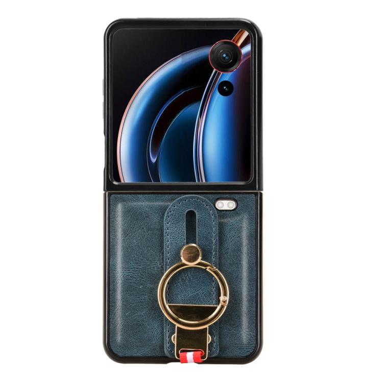 For ZTE nubia Flip3 Wristband Leather Back Phone Case