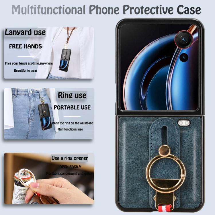 For ZTE nubia Flip3 Wristband Leather Back Phone Case