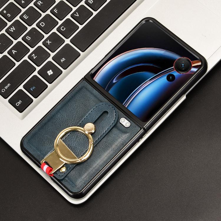 For ZTE nubia Flip3 Wristband Leather Back Phone Case
