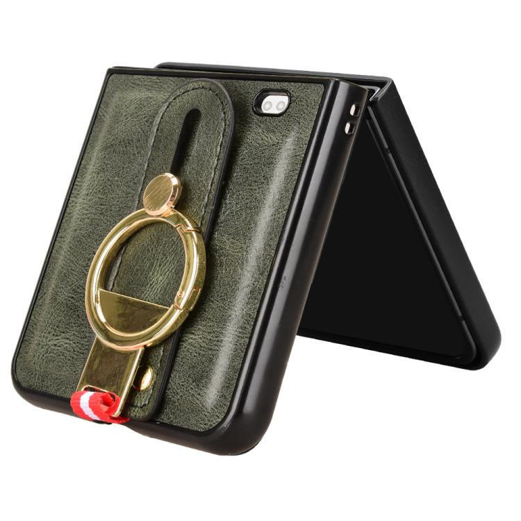 For ZTE nubia Flip3 Wristband Leather Back Phone Case