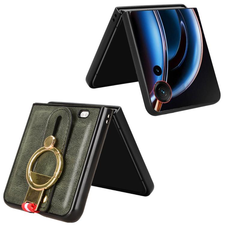 For ZTE nubia Flip3 Wristband Leather Back Phone Case
