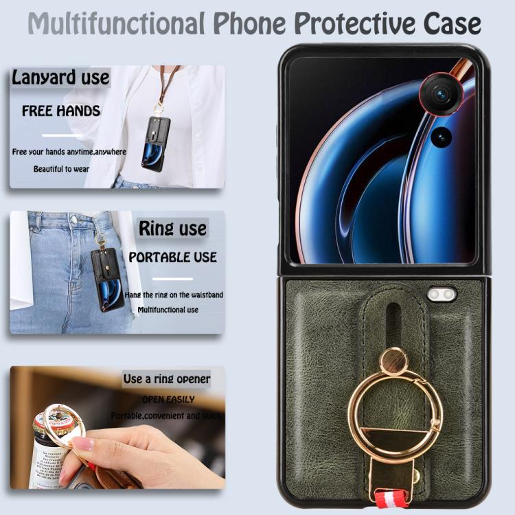 For ZTE nubia Flip3 Wristband Leather Back Phone Case