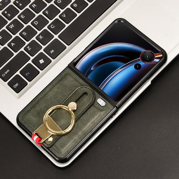 For ZTE nubia Flip3 Wristband Leather Back Phone Case