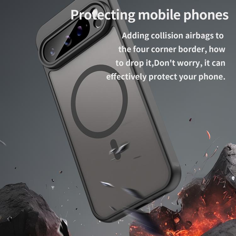 For Google Pixel 9 Pro XL Fan Dun Series TPU Hybrid PC Frosted Magsafe Phone Case