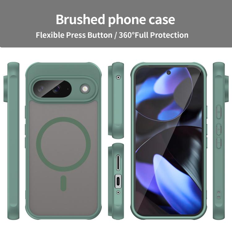 For Google Pixel 9 Fan Dun Series TPU Hybrid PC Frosted Magsafe Phone Case