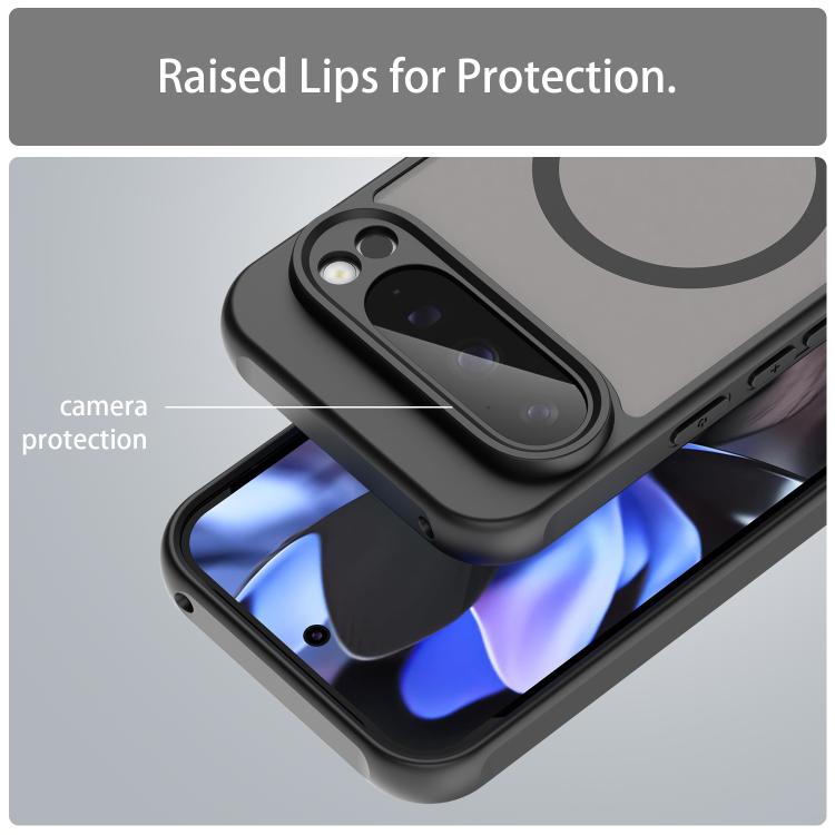 For Google Pixel 9 Pro Fan Dun Series TPU Hybrid PC Frosted Magsafe Phone Case