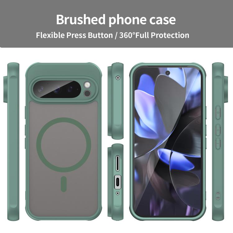 For Google Pixel 9 Pro Fan Dun Series TPU Hybrid PC Frosted Magsafe Phone Case