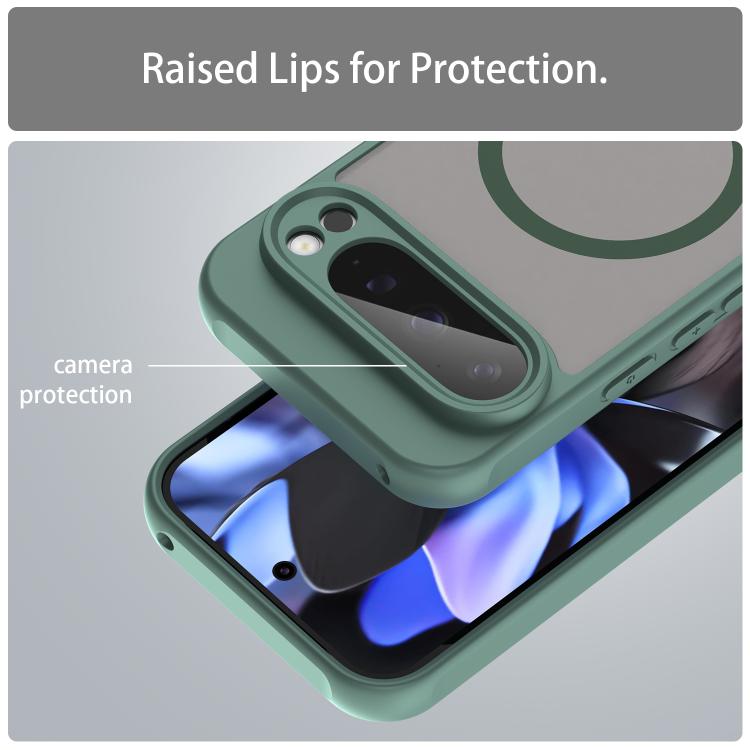 For Google Pixel 9 Pro Fan Dun Series TPU Hybrid PC Frosted Magsafe Phone Case