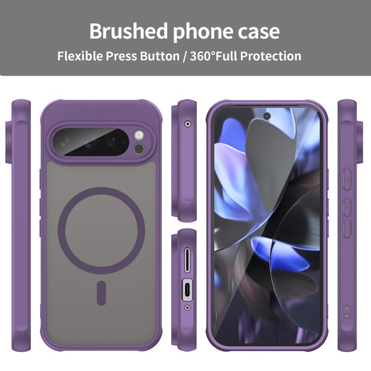 For Google Pixel 9 Pro Fan Dun Series TPU Hybrid PC Frosted Magsafe Phone Case