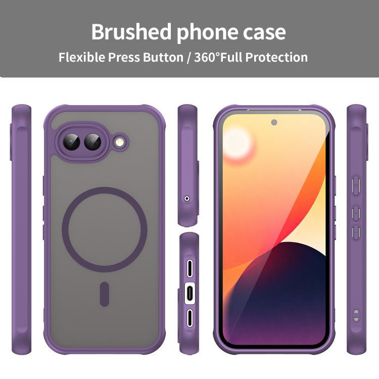 For Google Pixel 10a Fan Dun Series TPU Hybrid PC Frosted Magsafe Phone Case
