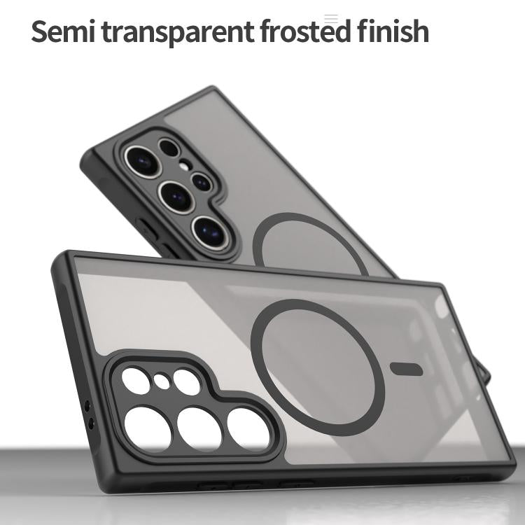 For Samsung Galaxy S25 Ultra 5G Fan Dun Series TPU Hybrid PC Frosted Magsafe Phone Case