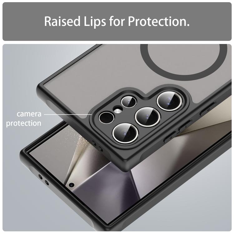 For Samsung Galaxy S25 Ultra 5G Fan Dun Series TPU Hybrid PC Frosted Magsafe Phone Case