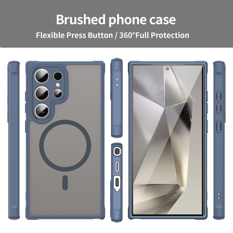 For Samsung Galaxy S25 Ultra 5G Fan Dun Series TPU Hybrid PC Frosted Magsafe Phone Case