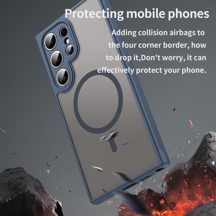 For Samsung Galaxy S25 Ultra 5G Fan Dun Series TPU Hybrid PC Frosted Magsafe Phone Case