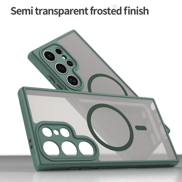 For Samsung Galaxy S25 Ultra 5G Fan Dun Series TPU Hybrid PC Frosted Magsafe Phone Case