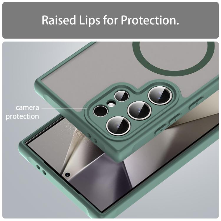 For Samsung Galaxy S25 Ultra 5G Fan Dun Series TPU Hybrid PC Frosted Magsafe Phone Case