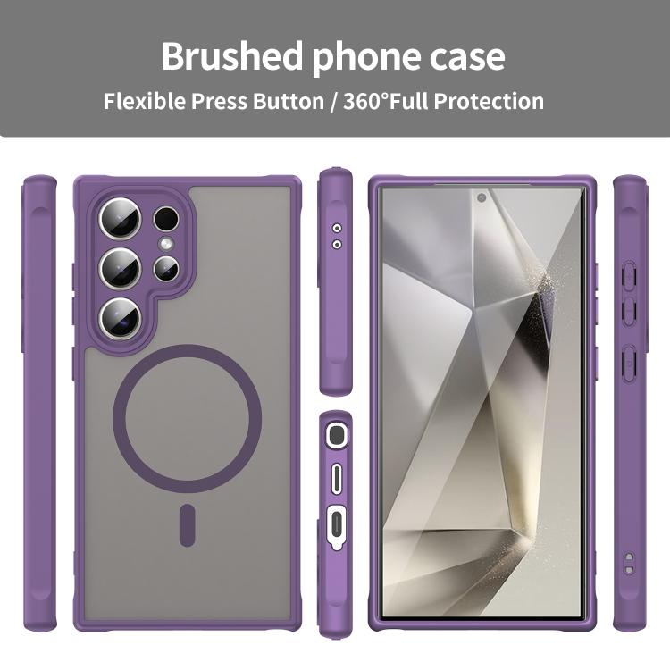For Samsung Galaxy S25 Ultra 5G Fan Dun Series TPU Hybrid PC Frosted Magsafe Phone Case