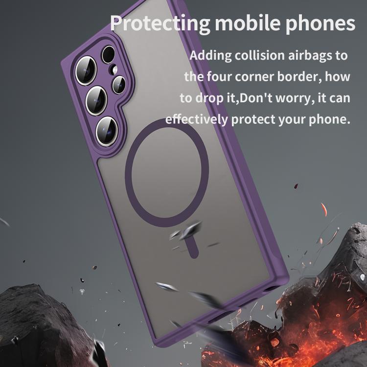 For Samsung Galaxy S25 Ultra 5G Fan Dun Series TPU Hybrid PC Frosted Magsafe Phone Case