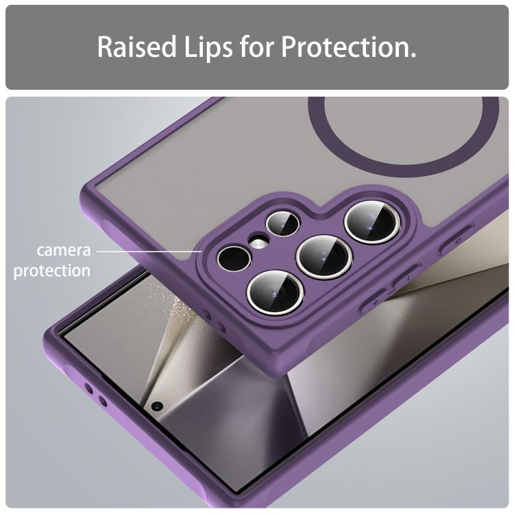 For Samsung Galaxy S25 Ultra 5G Fan Dun Series TPU Hybrid PC Frosted Magsafe Phone Case
