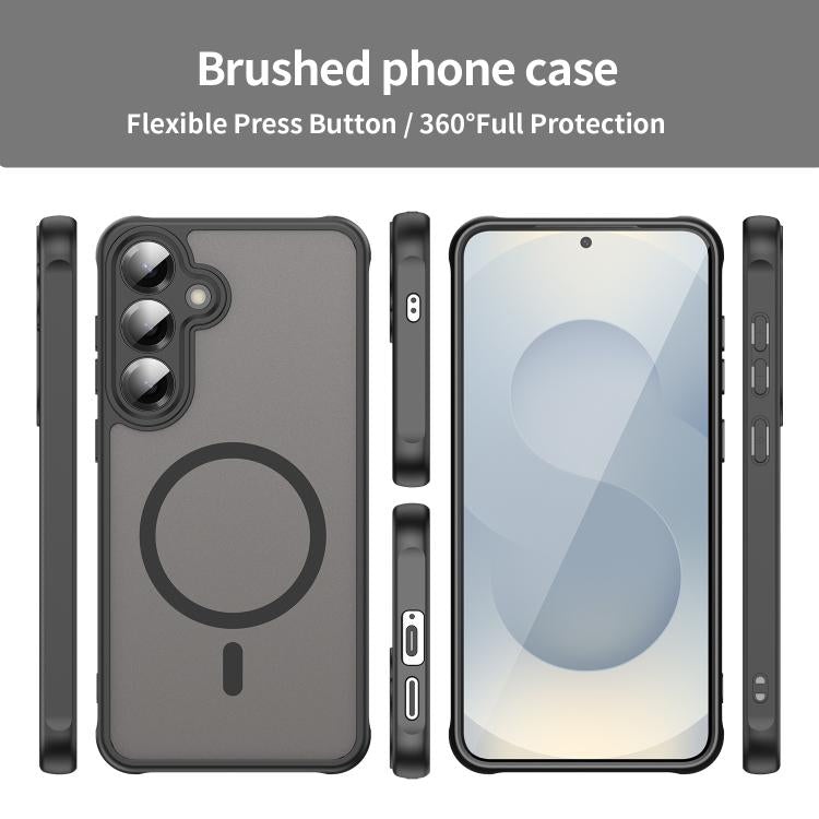 For Samsung Galaxy S25+ 5G Fan Dun Series TPU Hybrid PC Frosted Magsafe Phone Case