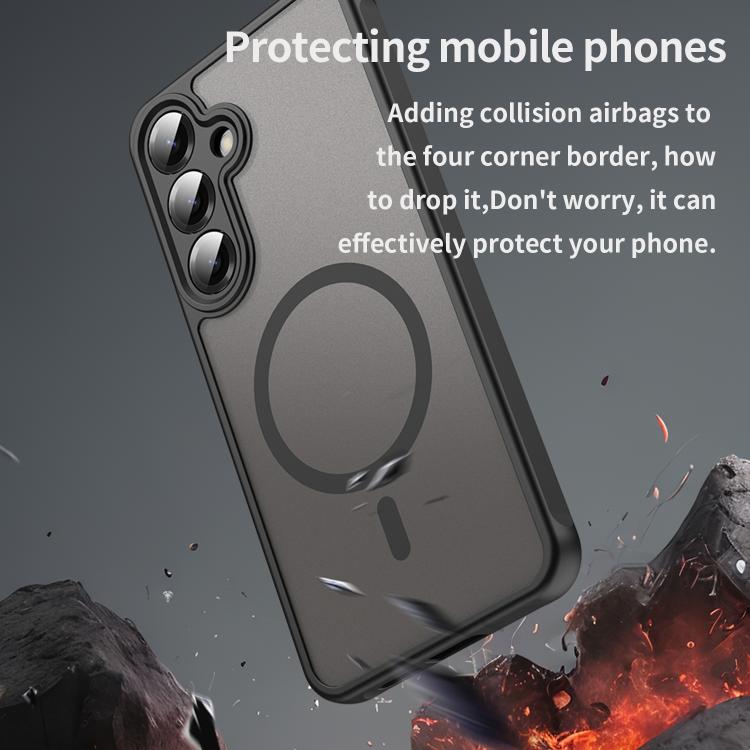 For Samsung Galaxy S25+ 5G Fan Dun Series TPU Hybrid PC Frosted Magsafe Phone Case