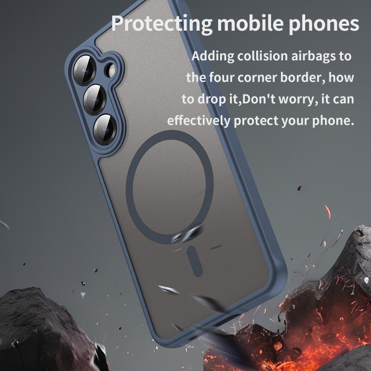 For Samsung Galaxy S25+ 5G Fan Dun Series TPU Hybrid PC Frosted Magsafe Phone Case