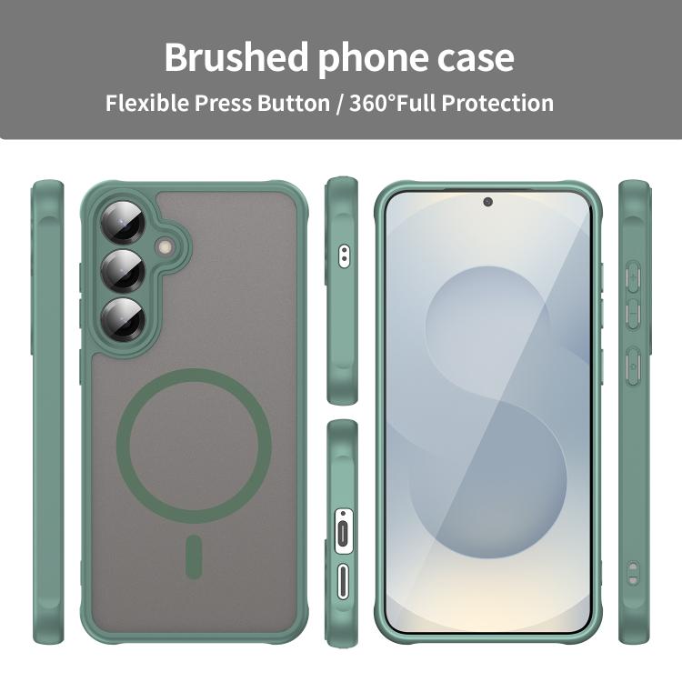 For Samsung Galaxy S25+ 5G Fan Dun Series TPU Hybrid PC Frosted Magsafe Phone Case